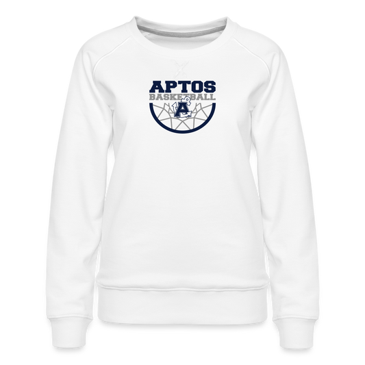 Aptos High Basketball DUNK Women’s Premium Crew Sweatshirt - white