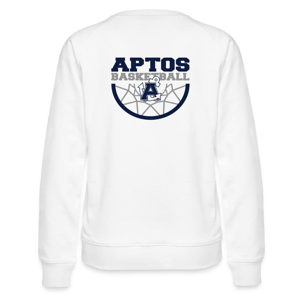 Aptos High Basketball DUNK Women’s Premium Crew Sweatshirt - white