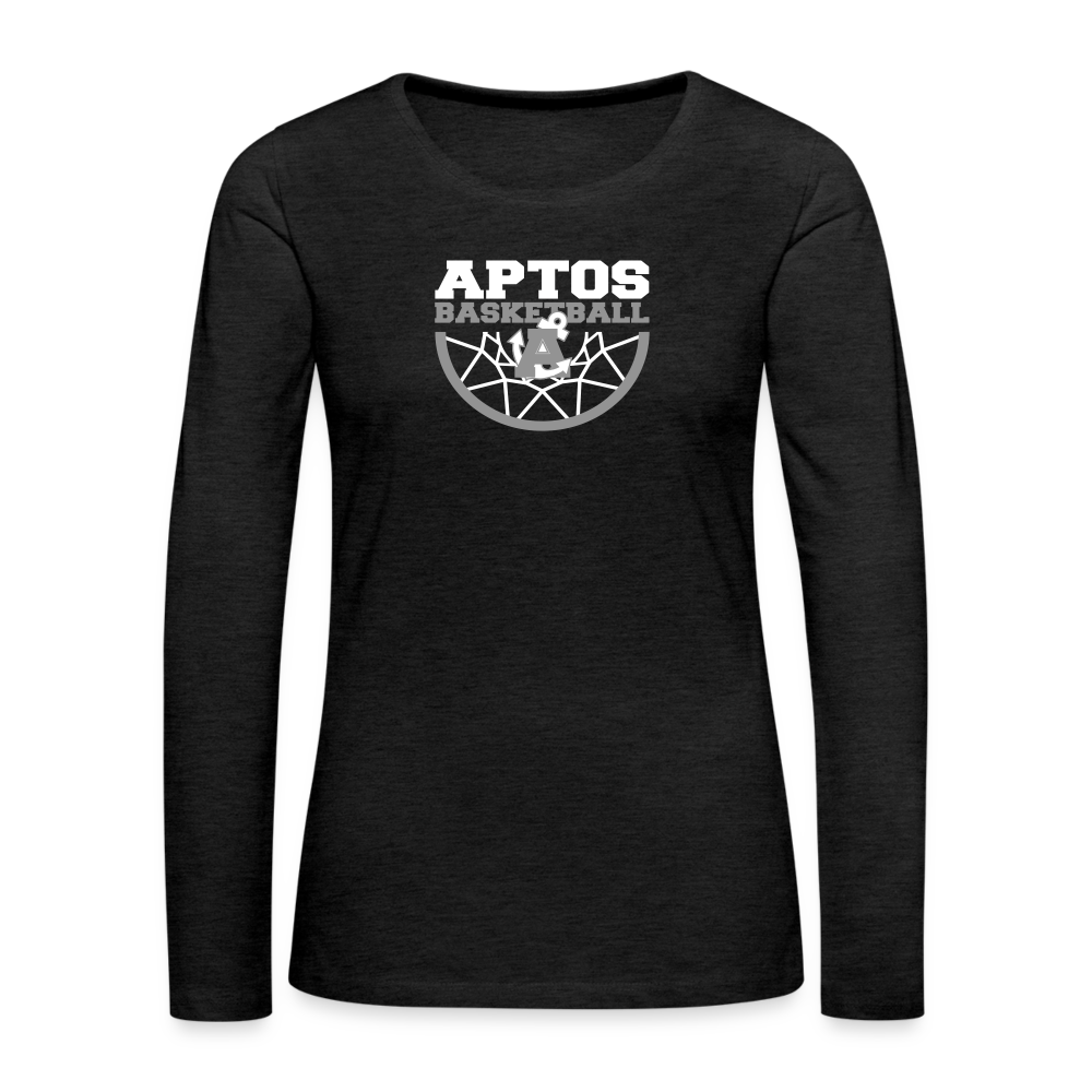 Aptos High Basketball DUNK Women's Premium Long Sleeve T-Shirt - charcoal grey