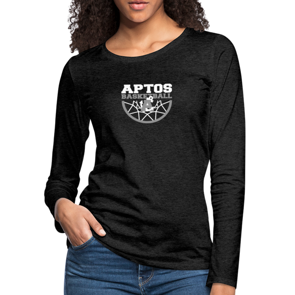 Aptos High Basketball DUNK Women's Premium Long Sleeve T-Shirt - charcoal grey