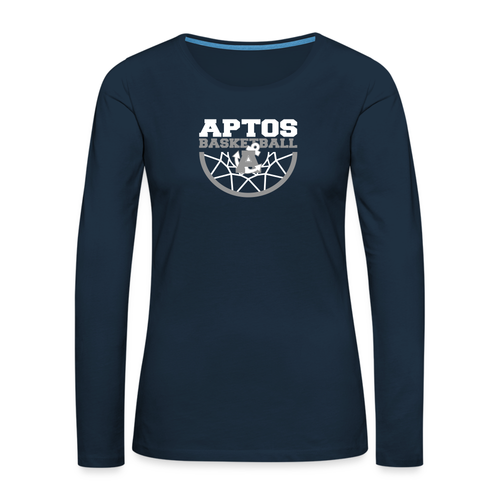 Aptos High Basketball DUNK Women's Premium Long Sleeve T-Shirt - deep navy