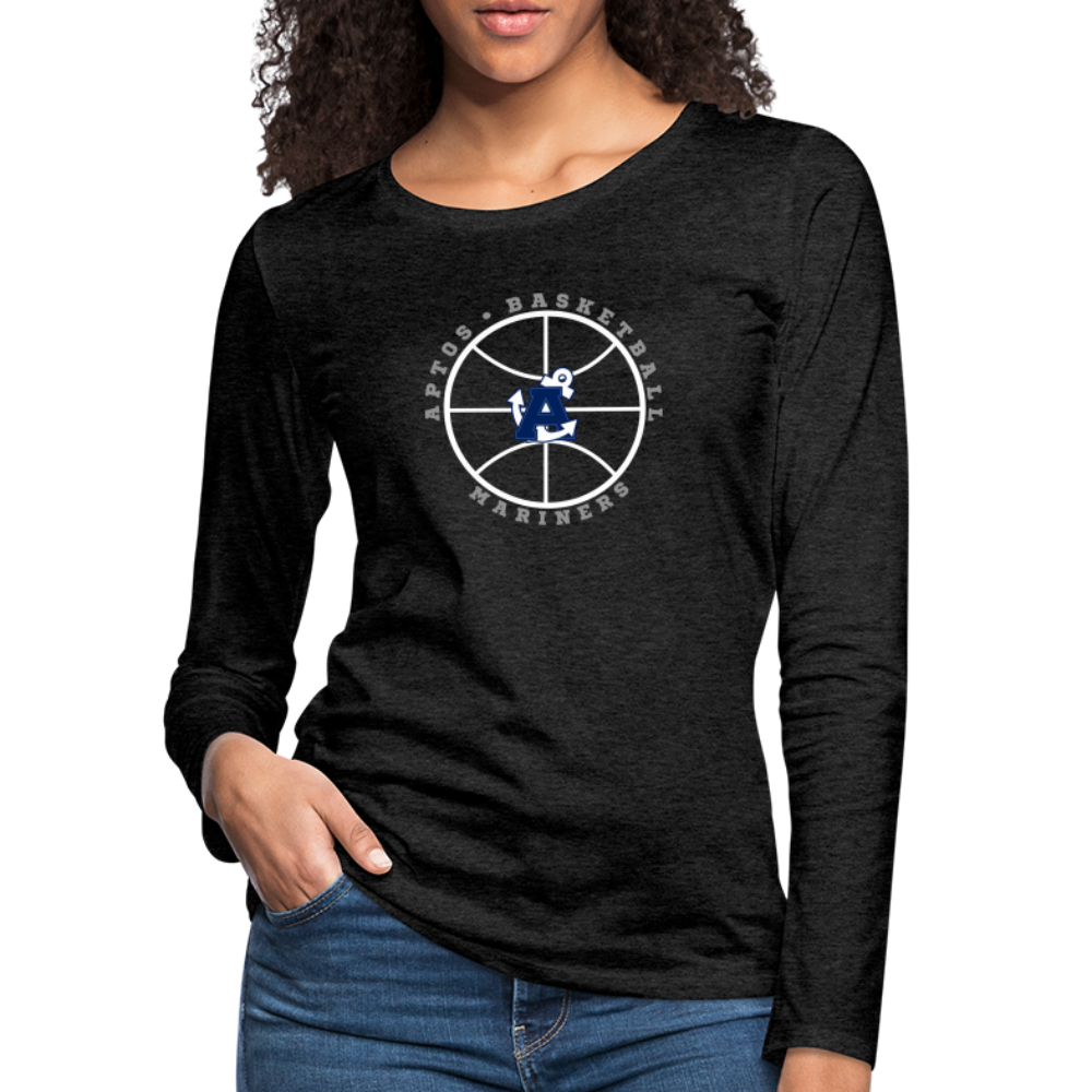 Ball is Life Aptos High Basketball Women's Premium Long Sleeve T-Shirt - charcoal grey