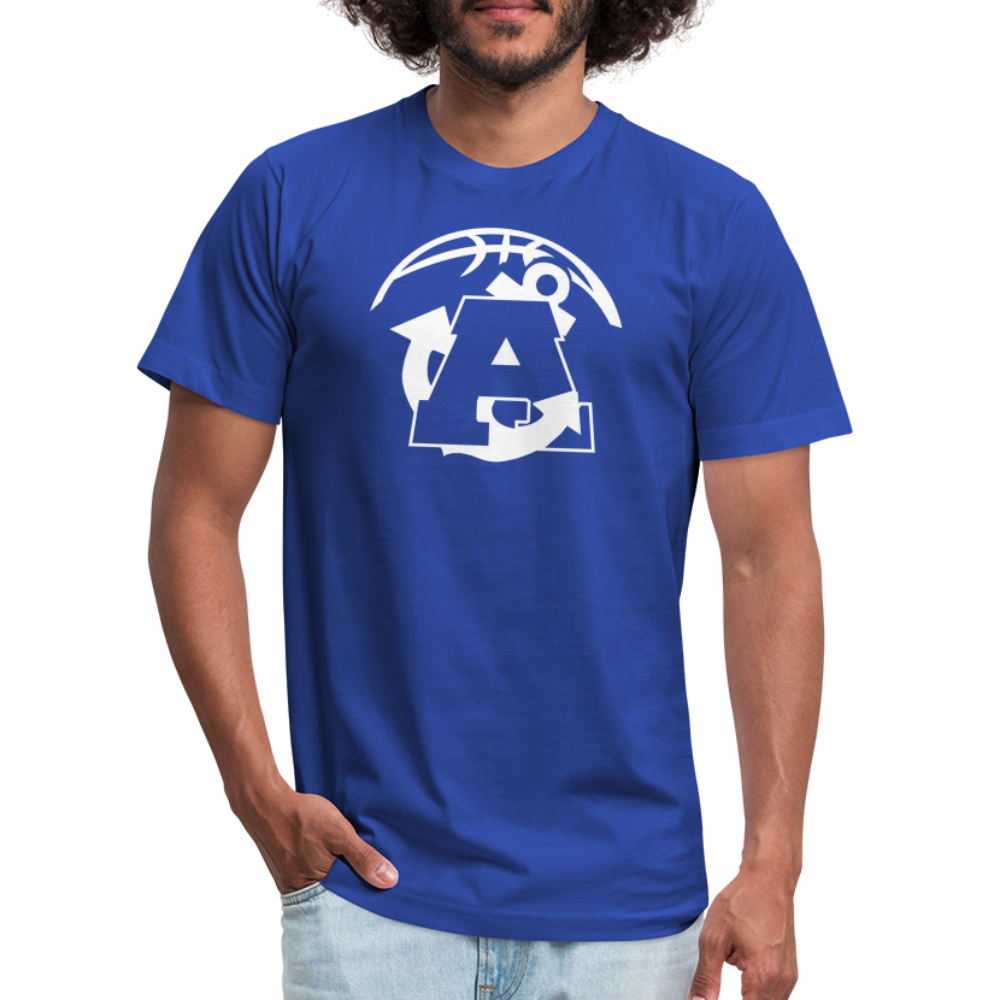 All In Aptos High Basketball Jersey T-Shirt by Bella + Canvas - royal blue