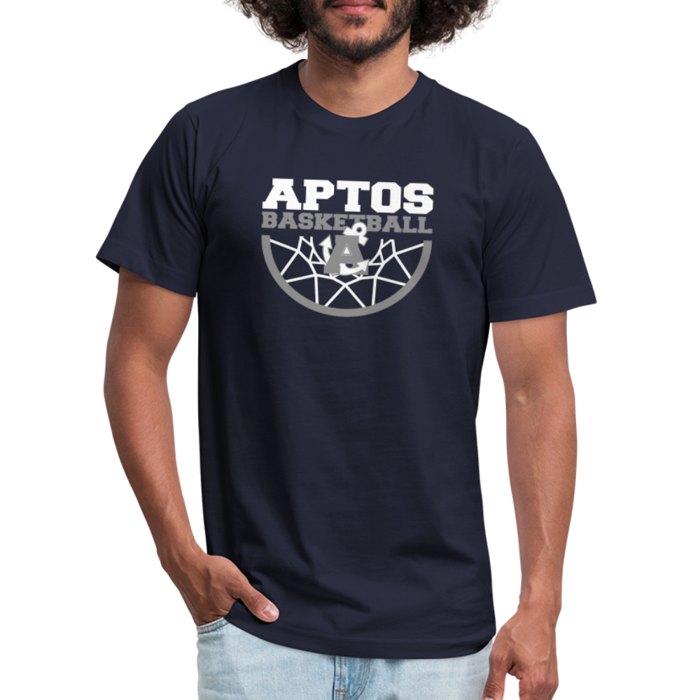 Aptos High Basketball DUNK Jersey T-Shirt by Bella + Canvas - navy