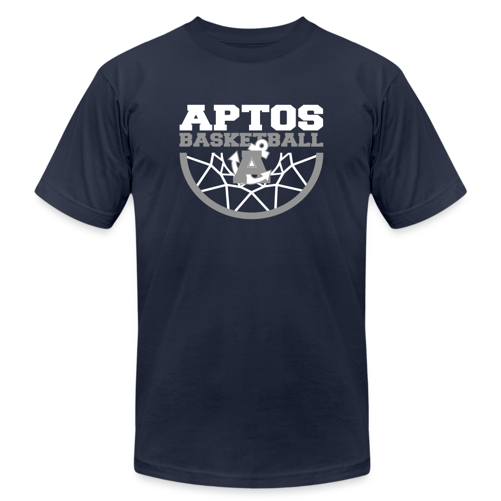 Aptos High Basketball DUNK Jersey T-Shirt by Bella + Canvas - navy