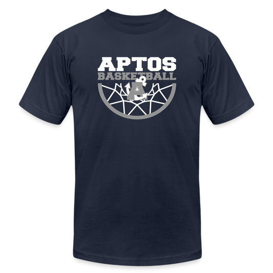 Aptos High Basketball DUNK Jersey T-Shirt by Bella + Canvas - navy