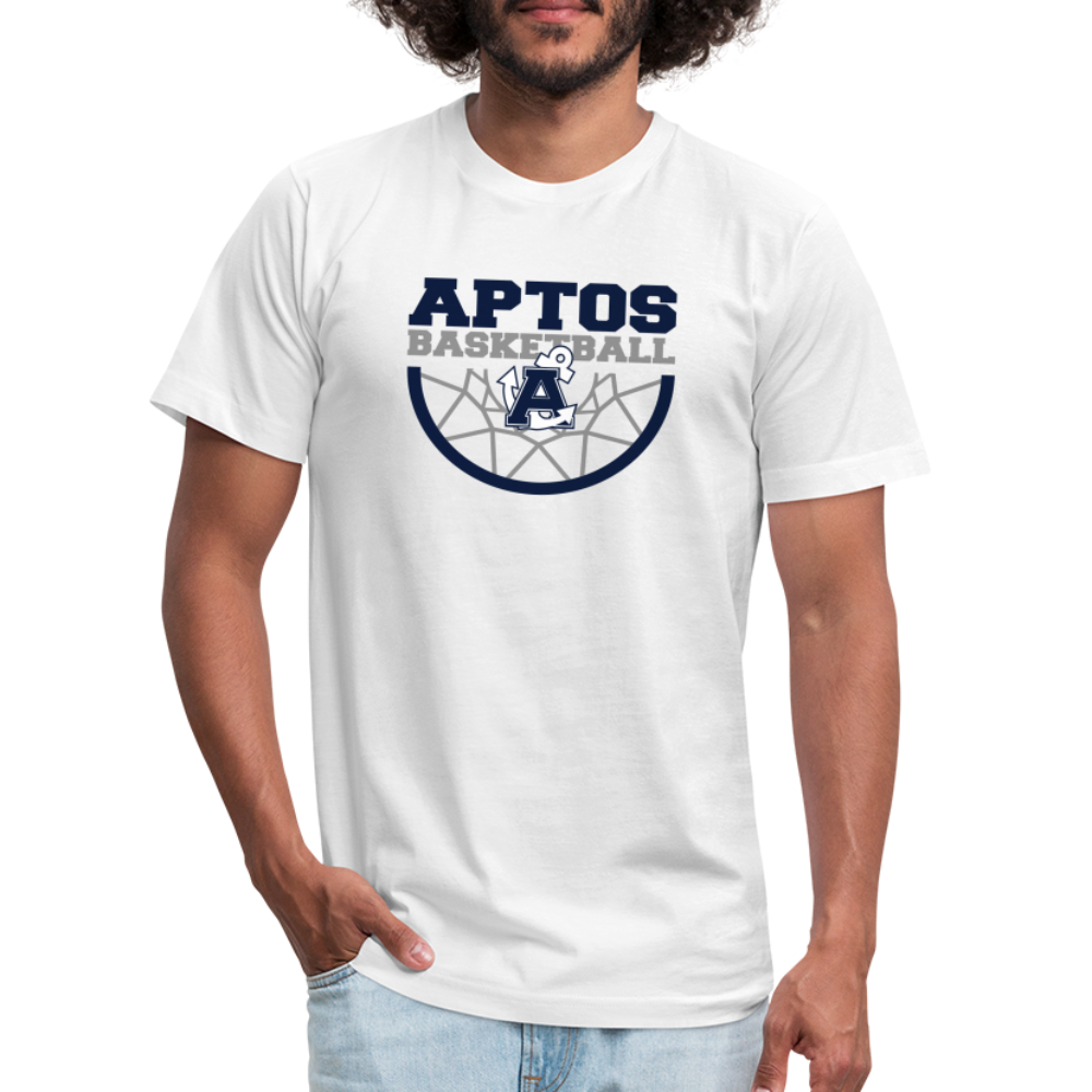 Aptos High Basketball DUNK Jersey T-Shirt by Bella + Canvas - white