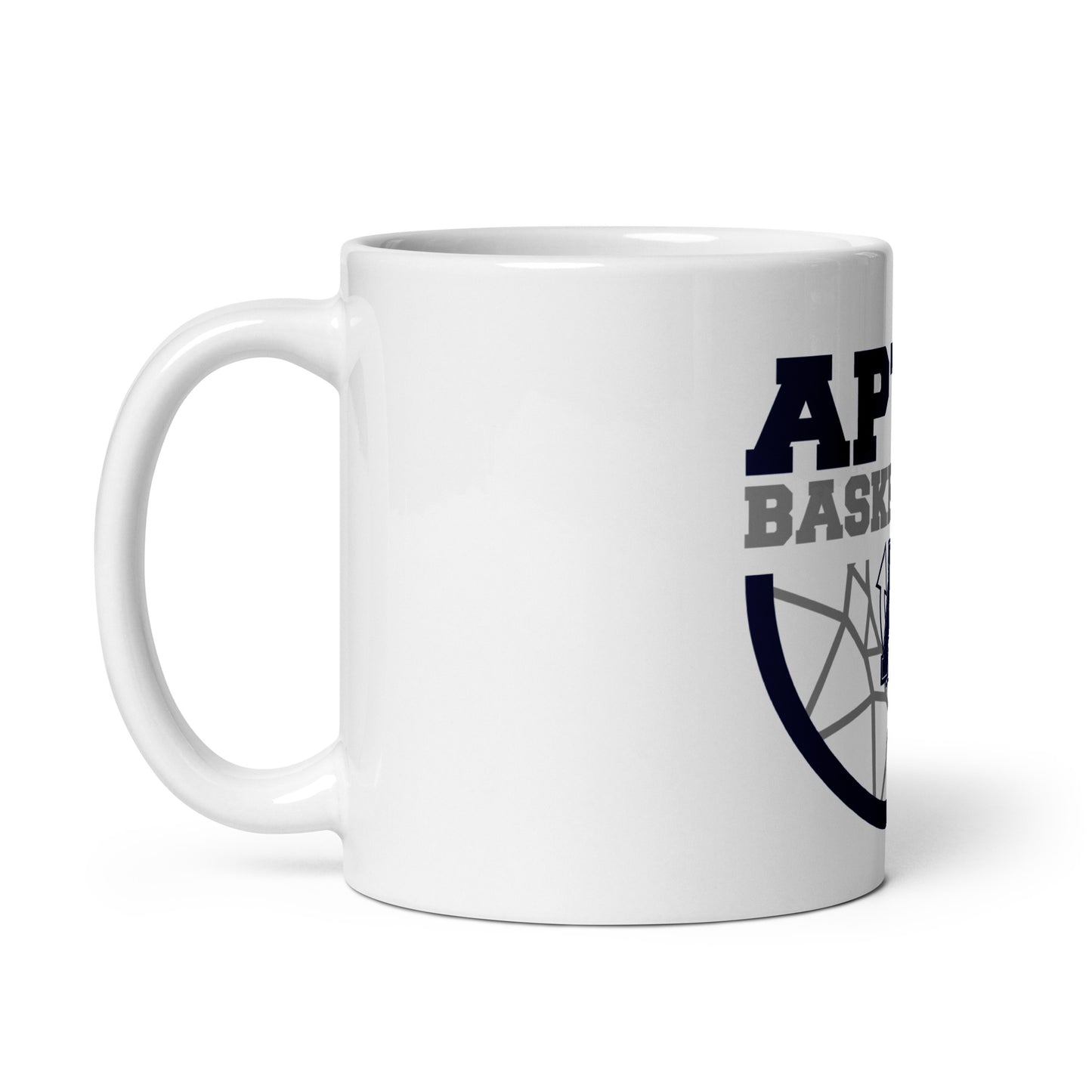 Aptos High Basketball DUNK White glossy mug