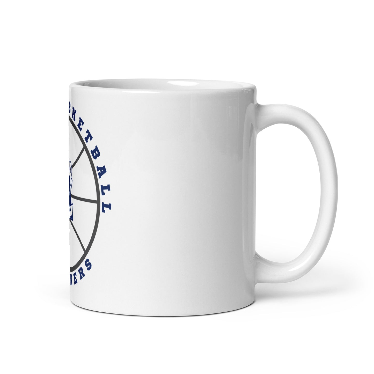 Ball is Life Aptos High Basketball White glossy mug