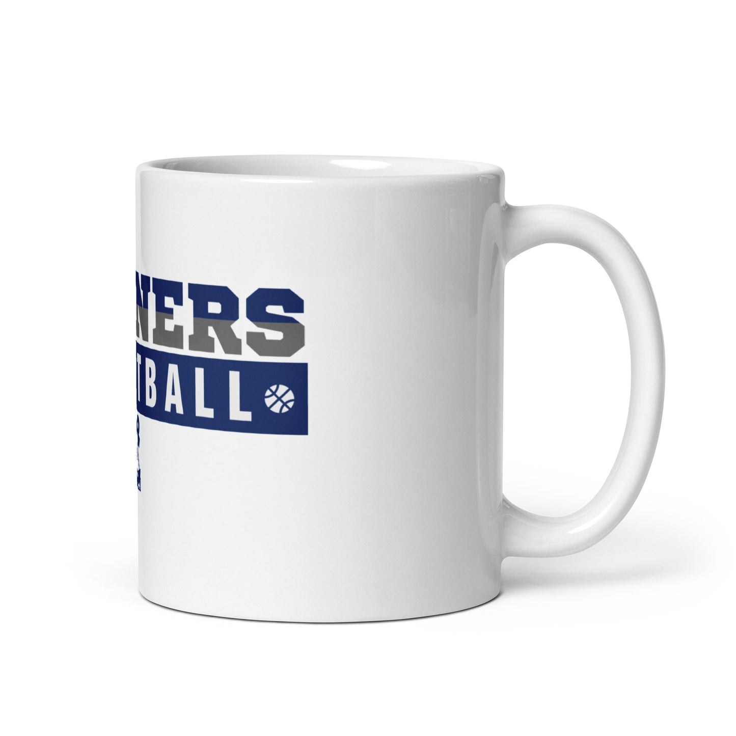 The Statement Aptos High Basketball White glossy mug